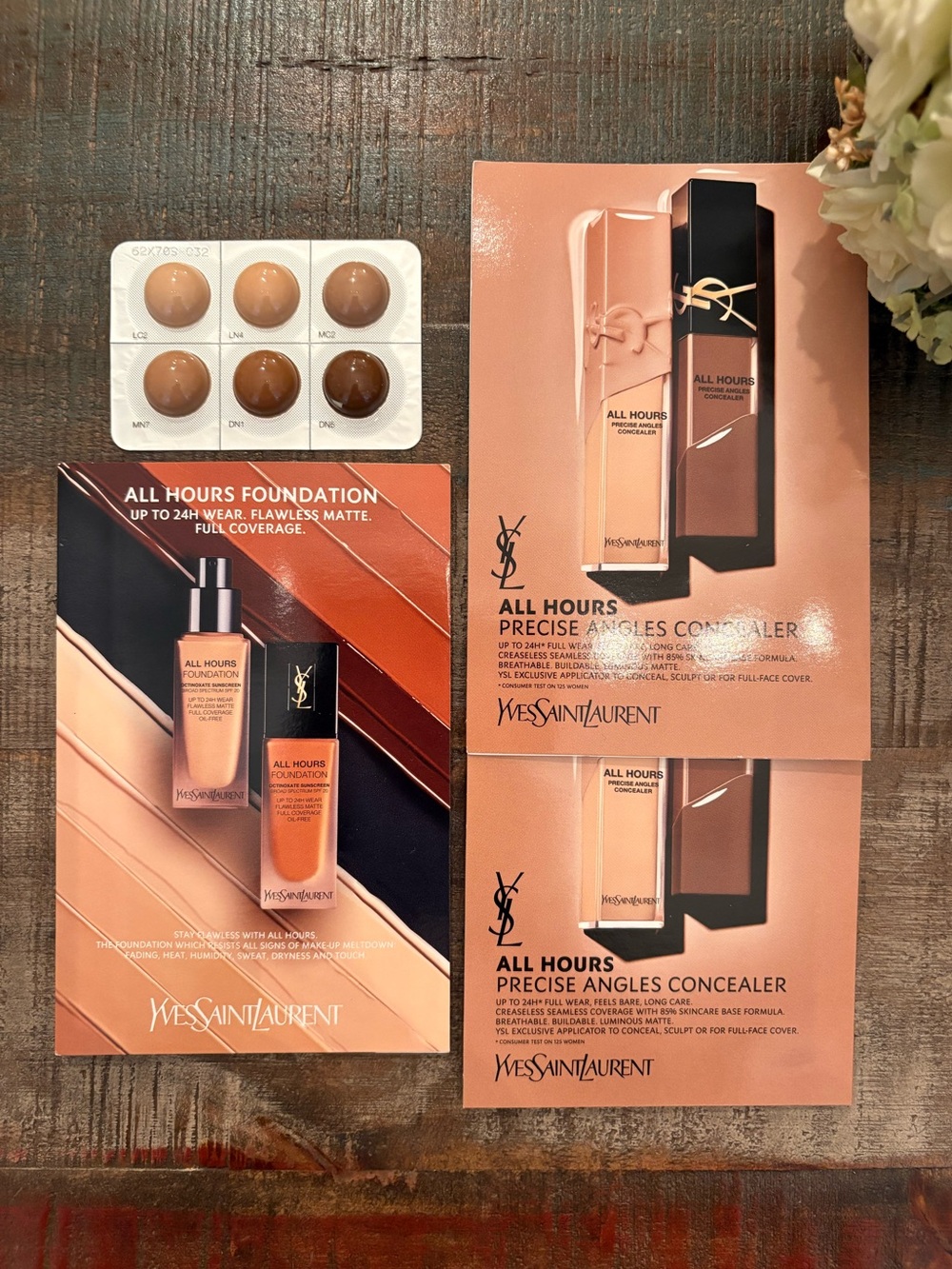 New YSL All Hours FOUNDATION & Precise Angles CONCEALER Samples!